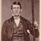 A portrait of Phineas Gage holding the tamping iron that injured him. Image: Phyllis Gage Hartley/Creative Commons.